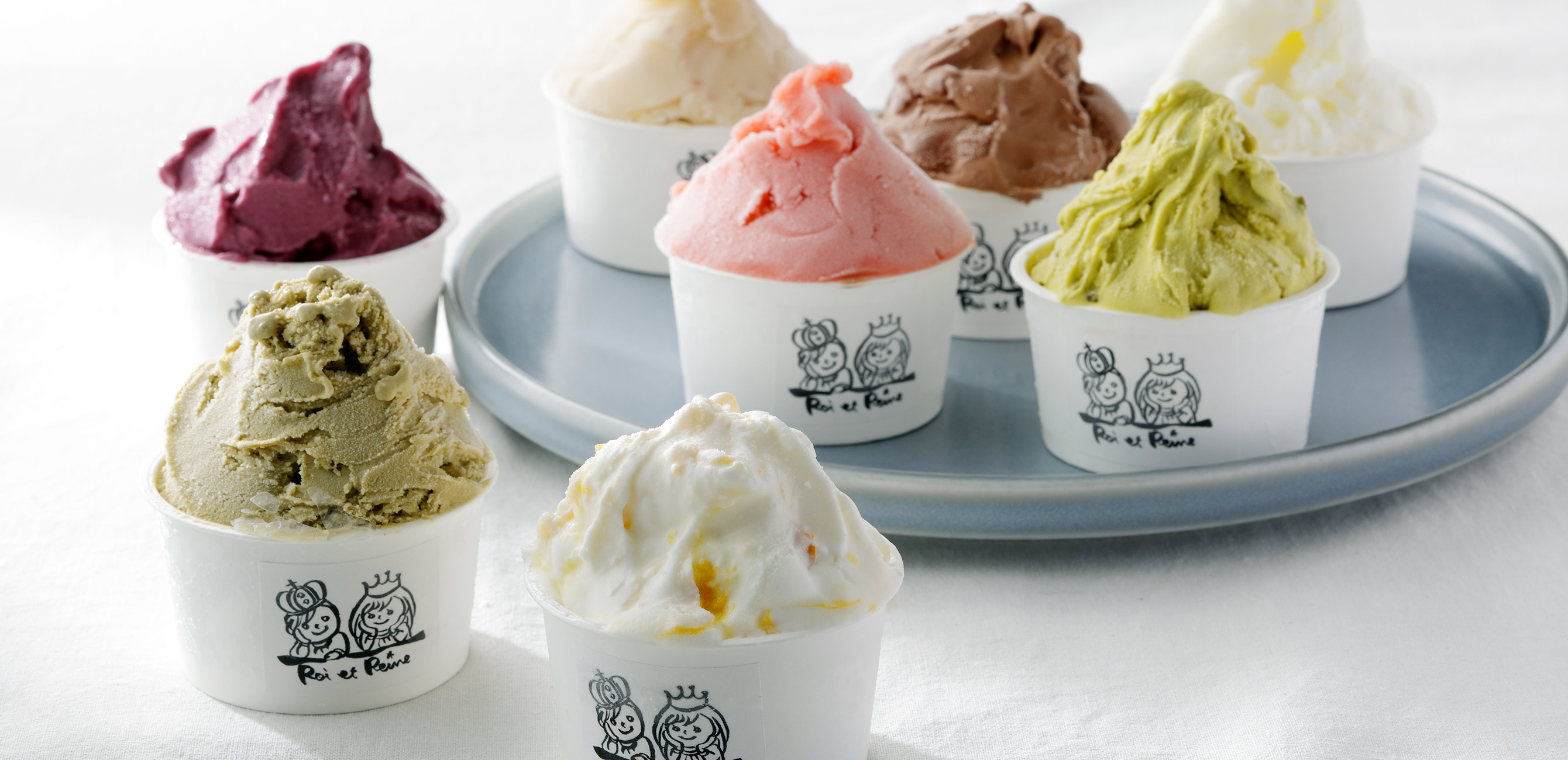 色々なフレーバーのジェラート